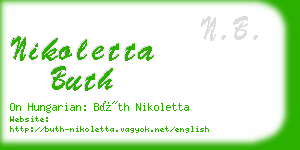 nikoletta buth business card